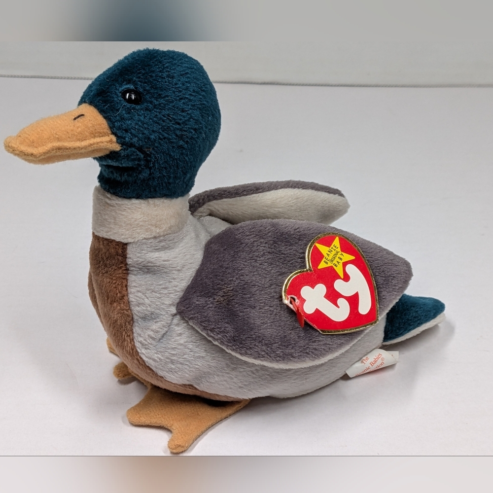 TY Vintage 1998 beanie baby "Jake" the duck, RARE with errors